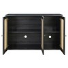 NicBex 48.8"  3-Doors Sideboard,Kitchen Storage Cabinets with Rattan Doors and Metal Handles for Kitchen and Dining Room,Black/White/Brown/Light Brown - 4 of 4