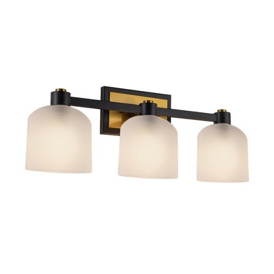Artcraft Lighting Lyndon 3 - Light Vanity in  Black/Brushed Brass