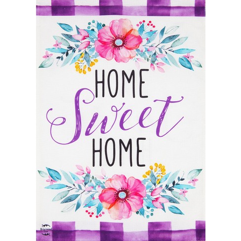 Floral Home Sweet Home Spring Burlap House Flag 28