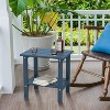 MaseiKar Outdoor Side Table, Weather Resistant HDPE Outdoor Table, 2-Tier Small Patio Tables for Outside or Indoor - 2 of 4