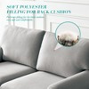 Linen Fabric 2+3 Seat Sofa Set with Storage, Round Arm, Brown Solid Wood Legs - 4 of 4