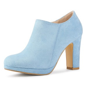 Allegra K Women's Platform Round Toe Chunky Heel Ankle Booties - 1 of 4
