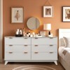 Bedroom Chest of Dresser Wood, 54" Drip Pattern Six-Drawer Chest - 4 of 4