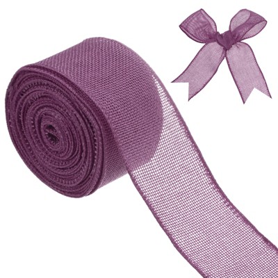 Unique Bargains Burlap Wired Edge Durable Thick Fabric Ribbons for DIY Crafts 1 Pc