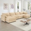 Modular Chenille Sectional Sofa with Under-Seat Storage Drawers and 2 Ottomans, U-Shaped Oversized 4-Seat Sofa for Living Room–The Pop Home - 3 of 4