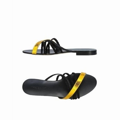 Women's Wo's Snake Metallic Strap Leather Flat Sandals - Visconti & du Réau 6.5