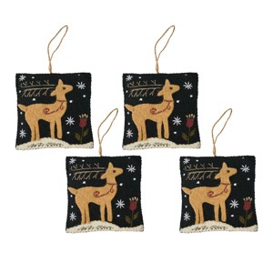 Park Designs Joyful Deer Wool Felt Ornament Set of 4 - 1 of 4