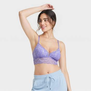 Auden Women's Lightly Lined Lace Cup Bralette with Velour Band Size XXL