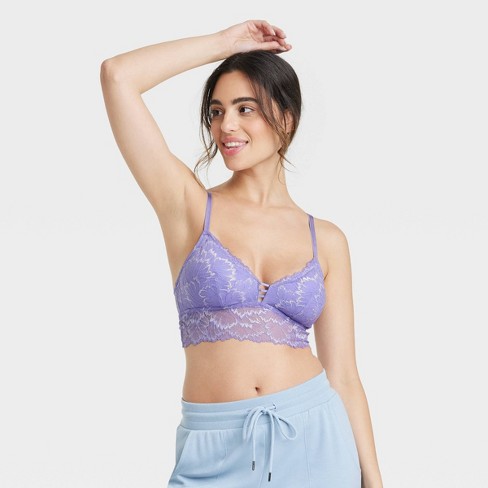 Women's Longline Lace Bralette - Auden™ Purple XS