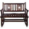 Lyngins Heavy Duty Wooden Outdoor Rocking Bench, Solid Wood Outdoor Bench Weatherproof, Patio Loveseat/Porch Bench for Front Porch/Patio/Garden - 3 of 4