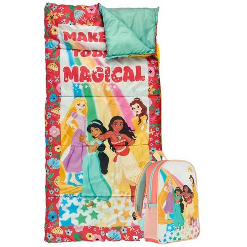 Camping Slumber Sleeping Bag with Backpack Disney Princesses Girl Age 3+  NEW
