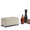 CAVINAS Faux Leather Storage Ottoman Bench,Upholstered Ottoman with Tufted Diamond Detail for Living Room,Bedroom - 4 of 4