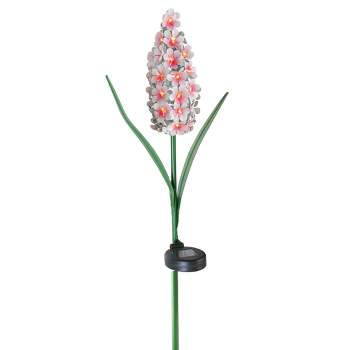 Northlight 42" Pink and White Mallow Solar Lighted Flower Outdoor Decoration