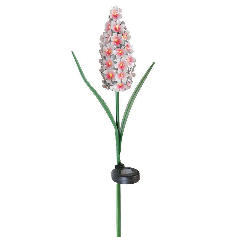 Northlight 42" Pink and White Mallow Solar Lighted Flower Outdoor Decoration, 1 of 5
