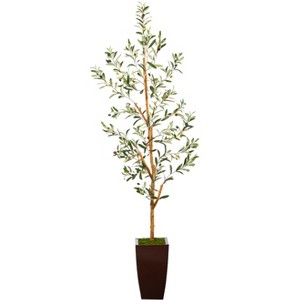 Nearly Natural 5.5-ft Olive Artificial Tree in Bronze Metal Planter - 1 of 4
