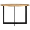 vidaXL Mango Wood Dining Table with Powder-Coated Iron Frame - Retro Style Versatile Dinner Table, 43.3" Diameter - 2 of 4