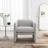 Teddy Fabric Waved Arm Chair with Metal Arm Decorations, Accent Chair for Living Room, Bedroom, Office - 2 of 4