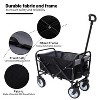 Collapsible Foldable Wagon Cart Beach Wagon Heavy Duty Utility Cart  For For Camping With 3Pcs Plastic Liner Bag - 4 of 4