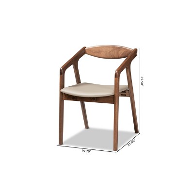 Grey Faux Leather and Cane Wood Arm Chair
