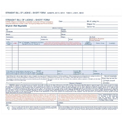 Adams Carbonless Bill of Lading Forms 8-1/2 x 9013
