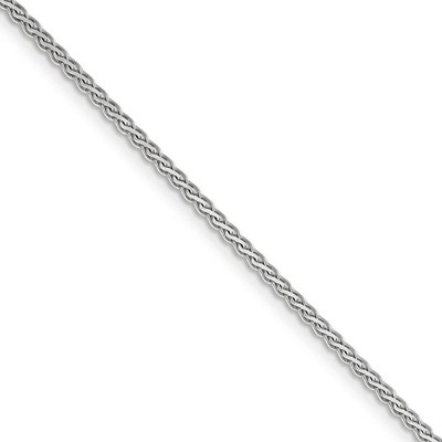Black Bow Jewelry 1.8mm, 14k White Gold, Flat Wheat Chain Necklace