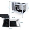 Indoor Two-Tier Wooden Rabbit Cage,Outdoor Rabbit Cage With Runway,Leak Proof Plastic Tray And Metal Mesh For Small Animals-Cuddlewood - 4 of 4
