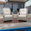 YARDSIGHT Outdoor Swivel Patio Chair with High Back – All-Weather PE Wicker Rattan Chair with Waterproof Cushion for Porch, Deck, Backyard & Balcony - 2 of 4