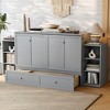 Bellemave Queen size Murphy bed with spacious storage drawers and shelves. Ideal for guest rooms or compact bedrooms. Gray - 3 of 4
