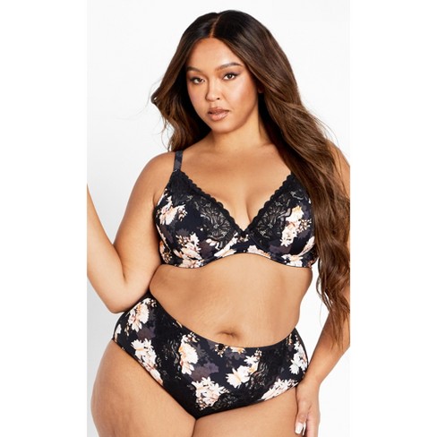 CITY CHIC | Women's Plus Size Anine Contour Plunge Bra - black - 42G/H