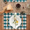 Design Imports Teal Heavyweight Check Fringed Placemat Set/6 - 4 of 4