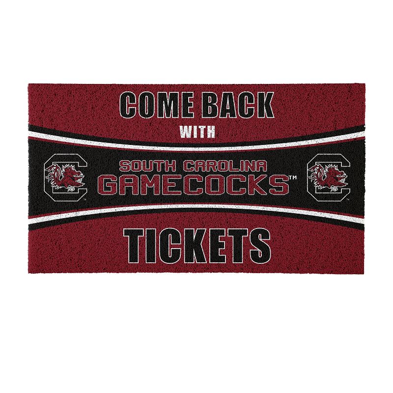 Evergreen Come Back with Tickets University of South Carolina 28" x 16" Woven PVC Indoor Outdoor Doormat, 1 of 7