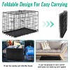 FDW Dog Crate for Large Dogs 42 Inch Folding Metal WirePet Cage Double Door W/Divider Panel Indoor Outdoor Kennel Leak-Proof Plastic Tray,Black - 4 of 4