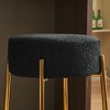 Resenkos Counter Bar Stools, Counter Stool,24" Tall, Round Bar Stools, Set of 2 - Contemporary Upholstered Dining Stools with Gold Legs,Black - 3 of 4