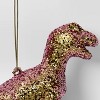 5" Christmas Plastic Chunky Glitter Pink Dinosaur Ornament - Wondershop™ - 3 of 3
