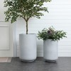 LuxenHome Minimalistic Modern Gray 23-Inch Tall Round MgO Planter - 4 of 4