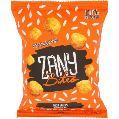 Zany Bites - Rice Snack - Taco Blasts - Case of 5 - 1.75 oz