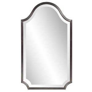 Howard Elliott 27"x16" Stainless Steel Framed Shield Mirror Brushed Dark Silver: Modern Style, No Assembly Required - 1 of 4