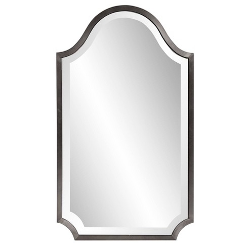 Howard Elliott 27"x16" Stainless Steel Framed Shield Mirror Brushed Dark Silver: Modern Style, No Assembly Required - image 1 of 4