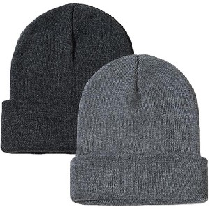 MSDC 1&2 Pack Beanie for Men Women Slouchy Beanie Hats Winter Knit Caps Soft Ski Hat Unisex - 1 of 4