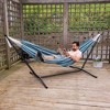 Tangkula Portable Indoor Outdoor 2-Person Double Hammock Set w/ Stand and Carrying Cases - 3 of 4