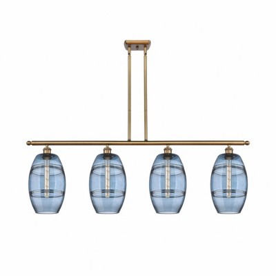 Vaz - 4 Light Stem Hung Island In Industrial Style-10.38 Inches Tall and 48 Inches Wide