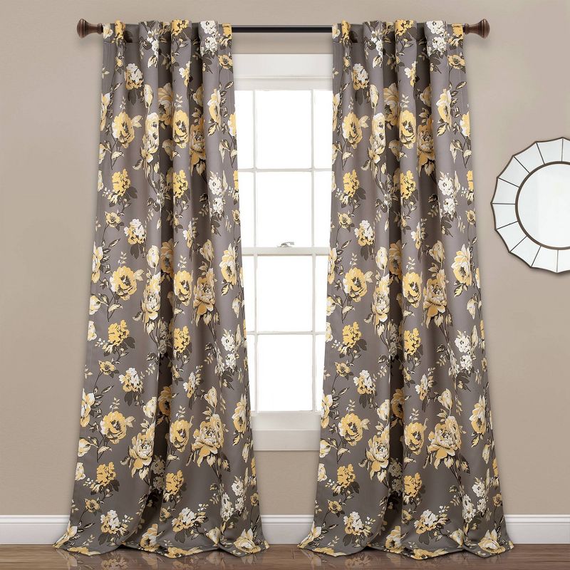 Set of 2 Tania Floral Light Filtering Window Curtain Panels - Lush Décor, 1 of 10