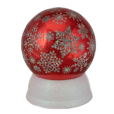 Northlight 6.5" LED Lighted Shiny Red Snowflake Water Globe Tabletop Decoration