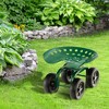 Costway Rolling Garden Cart Heavy Duty Workseat with 360° Swivel Seat & Adjustable Height Blue/Red/Green - 4 of 4
