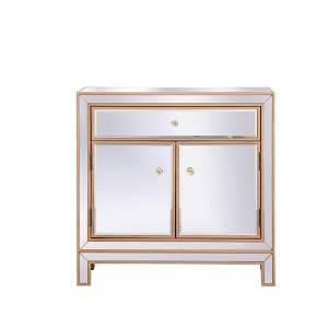 Elegant Lighting 29 in. mirrored cabinet in antique gold - 1 of 4