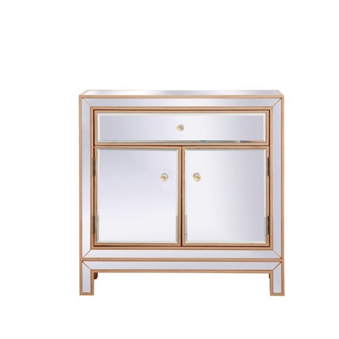 Elegant Lighting 29 in. mirrored cabinet in antique gold - image 1 of 4