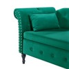Velvet Chaise Lounge Storage Bench Upholstered Bed Bench, Gray/Beige/Blue/Orange/Green/Black/Burgundy-ModernLuxe - 4 of 4