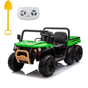 Jojoka 24V 2-Seater Ride-On Dump Truck for Kids, 6 Wheels 4WD Electric UTV, 3 Speeds, Remote Control, Dump Bed - 1 of 4