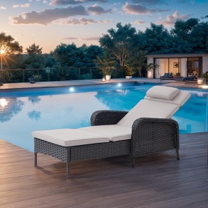 Outdoor Patio Chaise Lounge Chairs with Cushion - 1 of 4