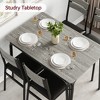 5 Piece Dining Table Set, Kitchen Dining Room Table Set for 4, Square Table, Metal Frame, MDF Board, Upholstered Chairs, Easy Assembly, for Home - 4 of 4